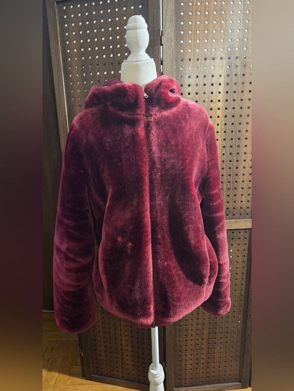 Carmar faux fur hooded jacket.